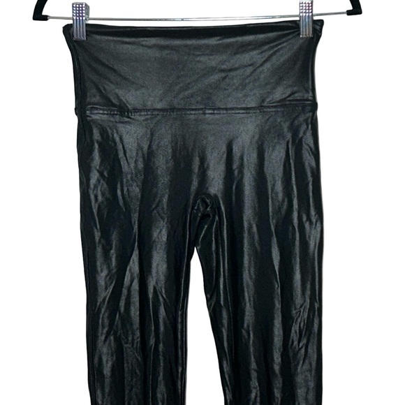 Spanx By Sara Blakely Black Faux Leather Leggings, Size Medium - Picture 5 of 12